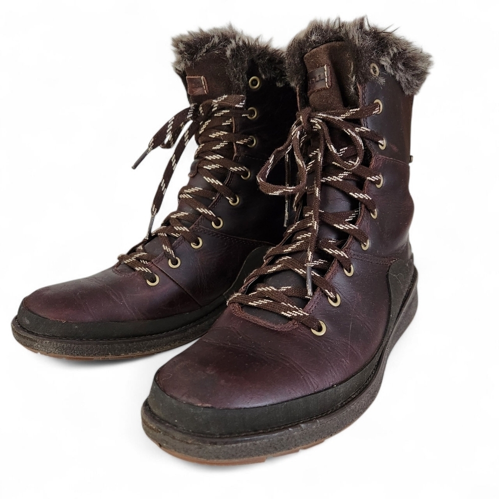 MERRELL brown leather Tremblant Ezra winter boots 8